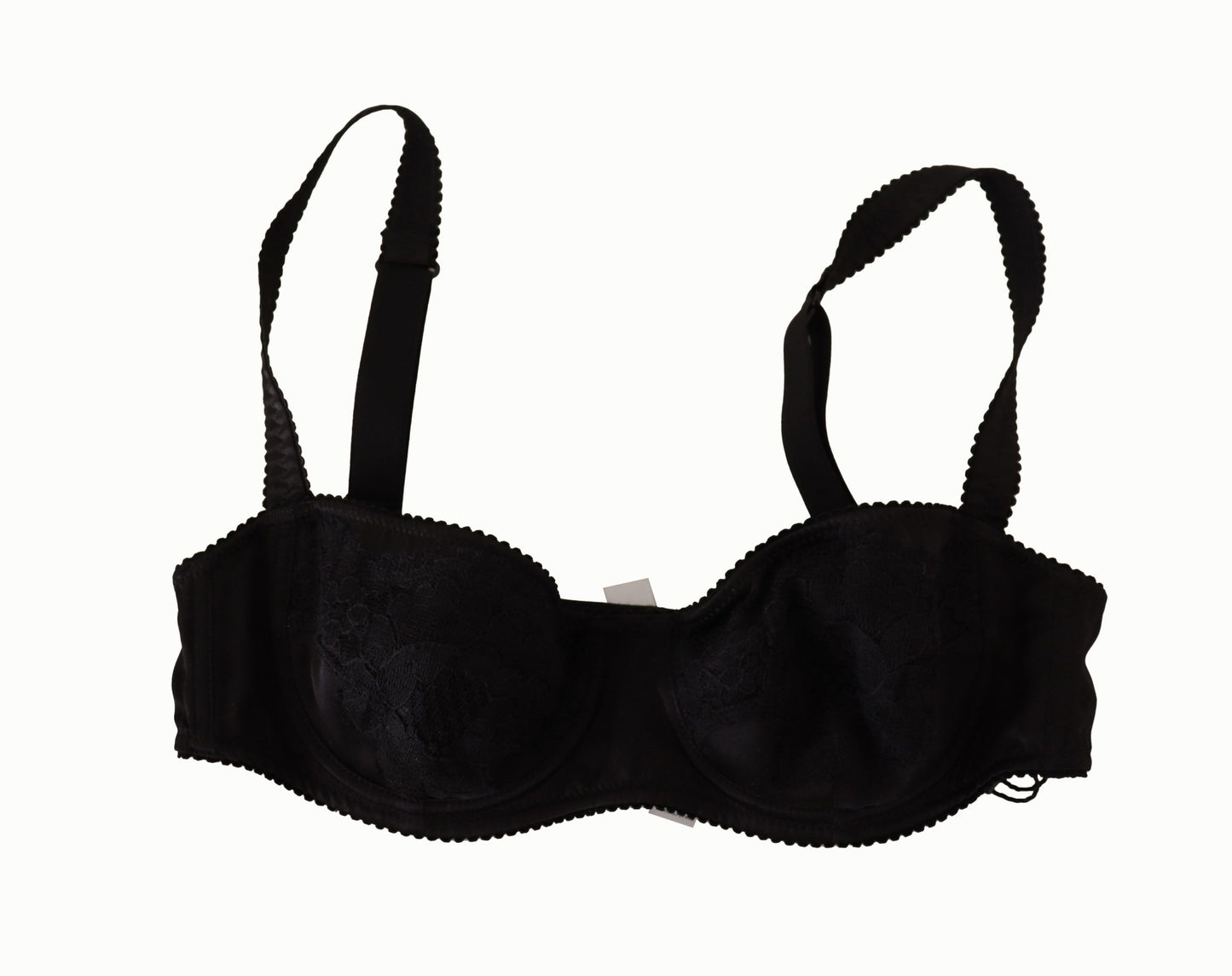 Dolce & Gabbana Soutien-gorge balconnet en dentelle satinée noire à pois