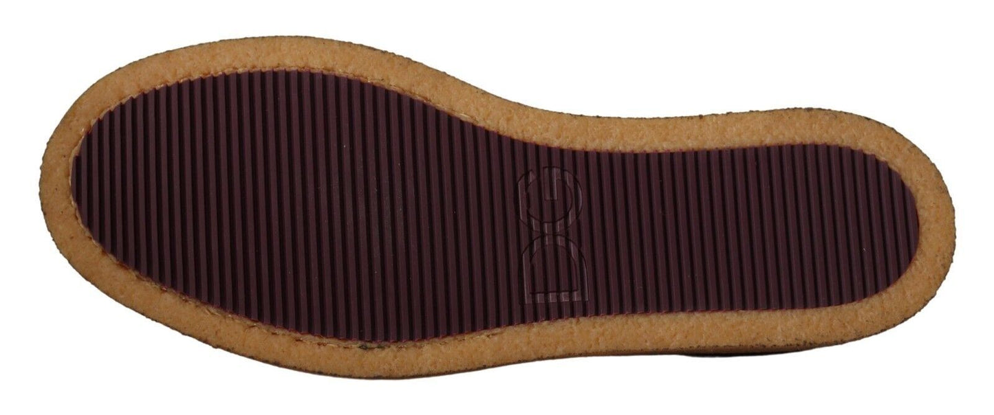 Mocassins plats à enfiler en cuir suédé marron Dolce & Gabbana