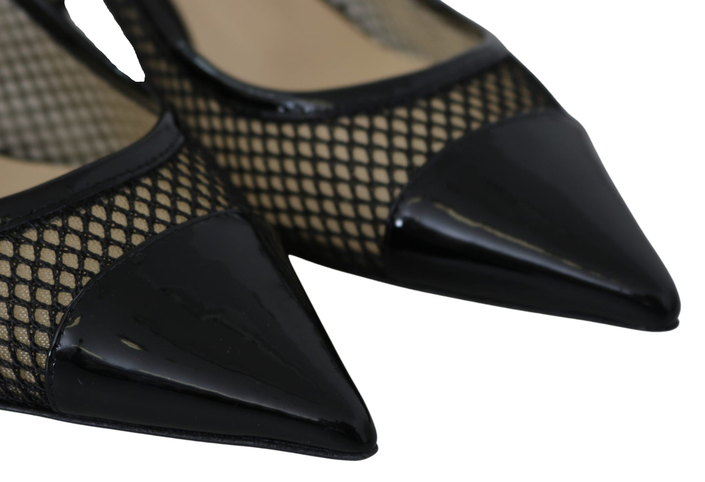أحذية كعب عالٍ Jimmy Choo Chic المصنوعة من شبكة لامعة ذات مقدمة مدببة