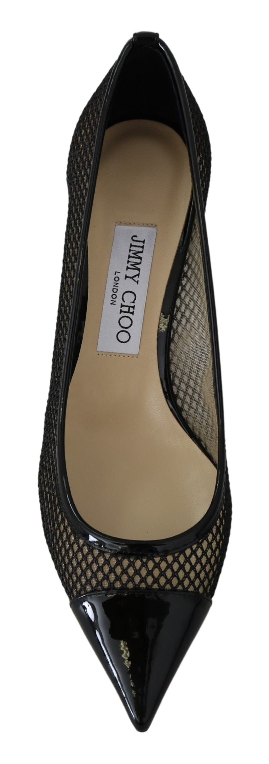 أحذية كعب عالٍ Jimmy Choo Chic المصنوعة من شبكة لامعة ذات مقدمة مدببة