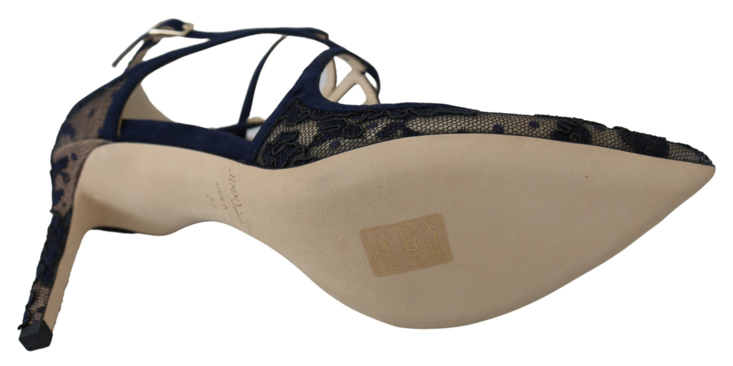 Jimmy Choo Marineblaue Lancer-Lederpumps – Entfesselte Eleganz