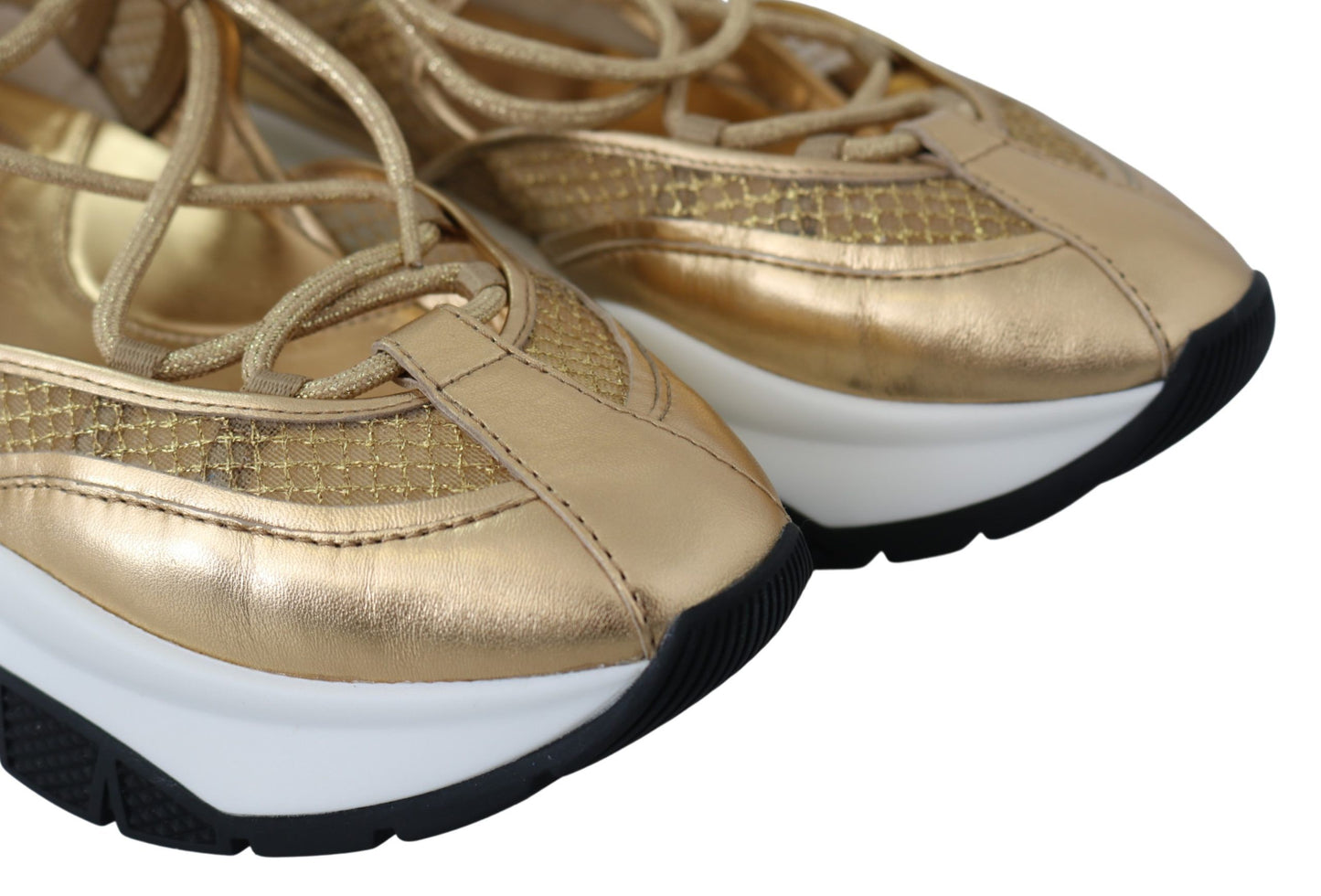 Jimmy Choo Golden Glamour Mesh-Leder-Sneakers