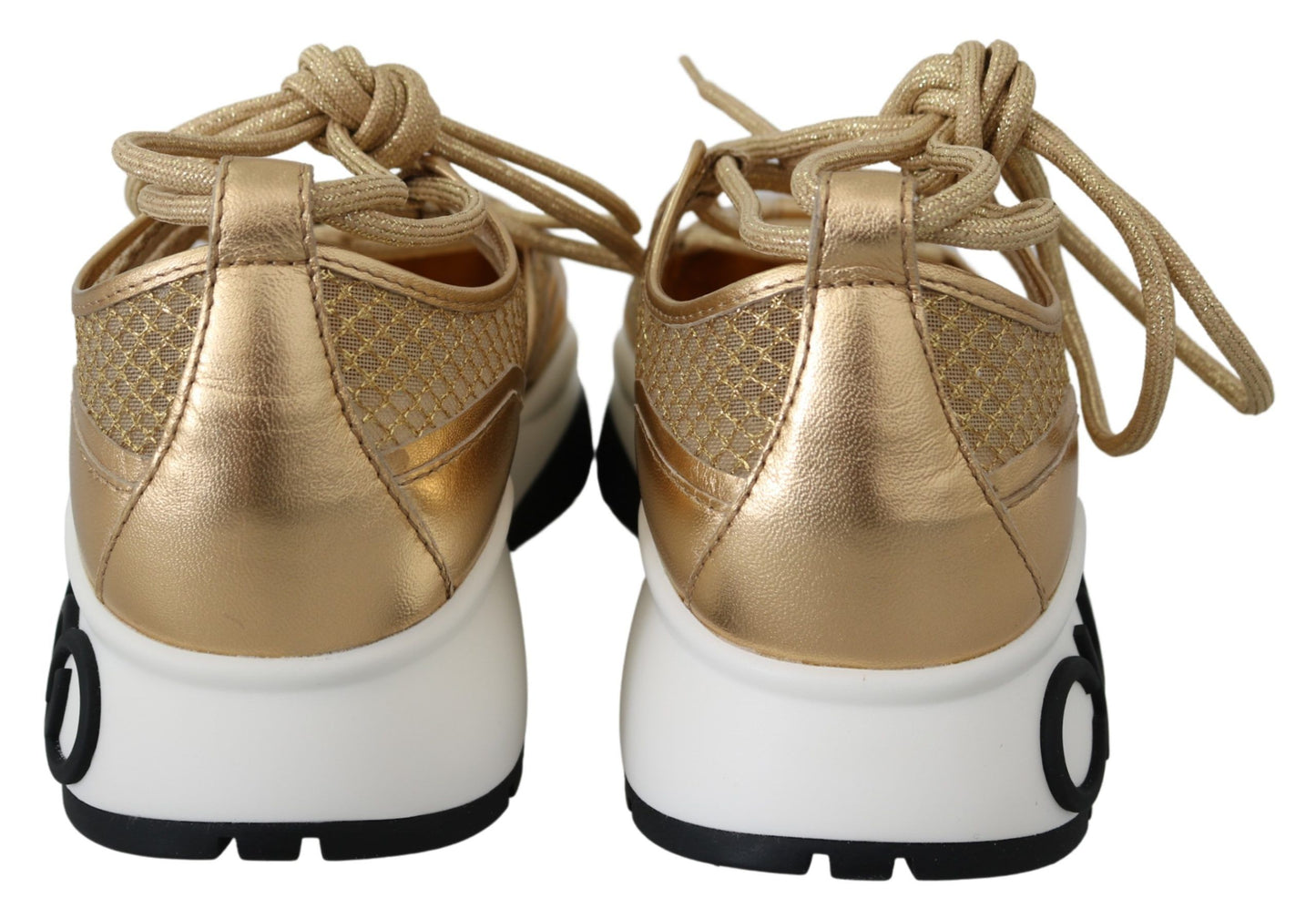 Jimmy Choo Golden Glamour Mesh-Leder-Sneakers