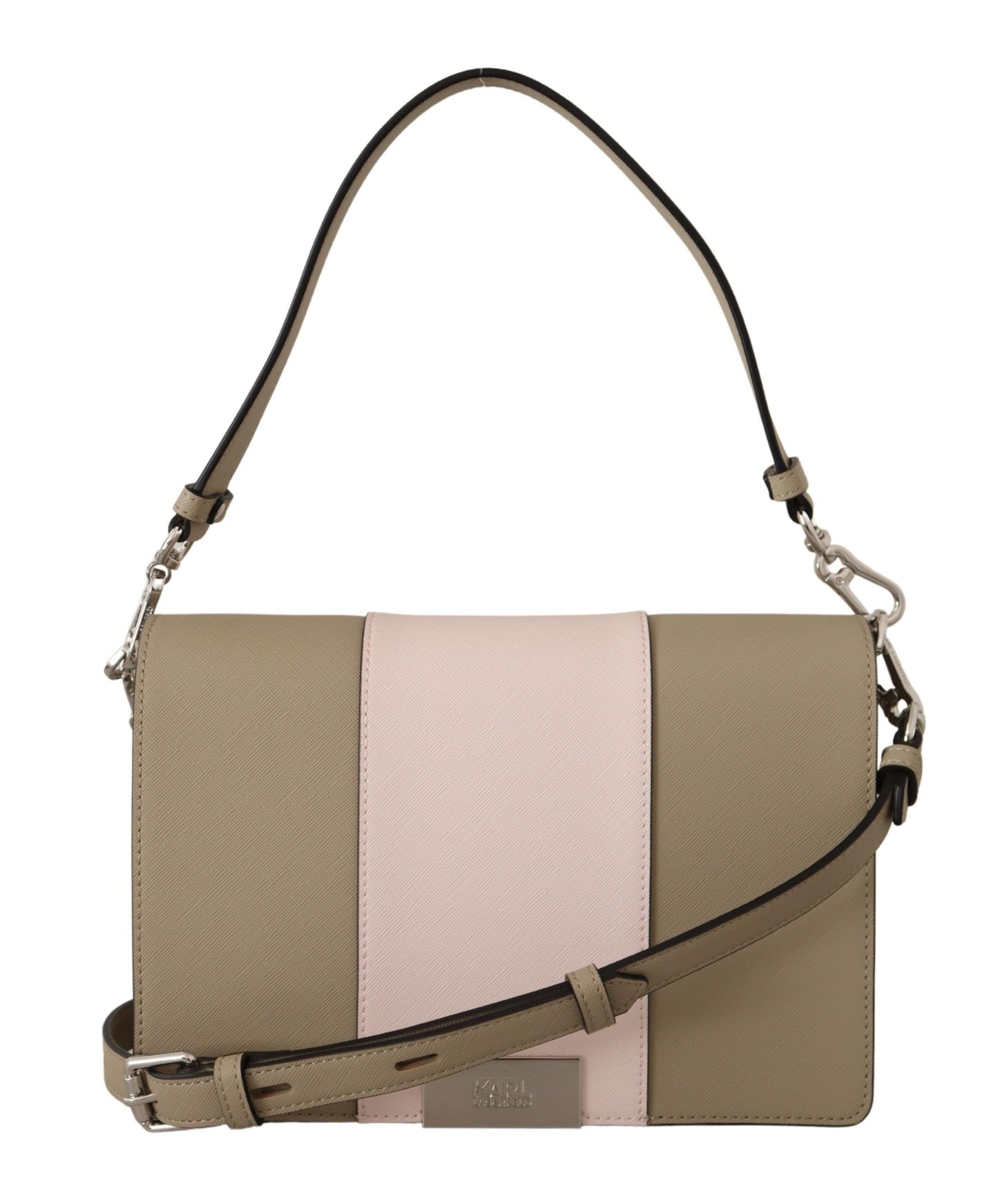 Karl Lagerfeld – Schicke Schultertasche in Salbeigrün mit zwei Riemen