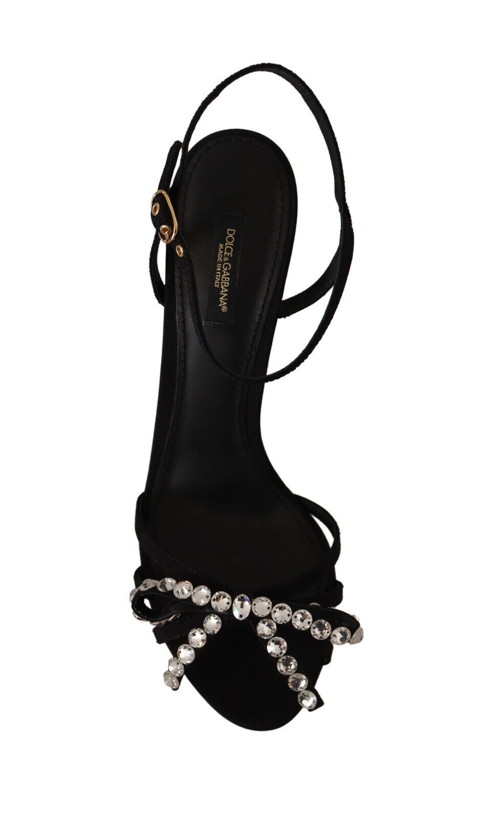 Sandales à talons et bride cheville Dolce & Gabbana à cristaux noirs