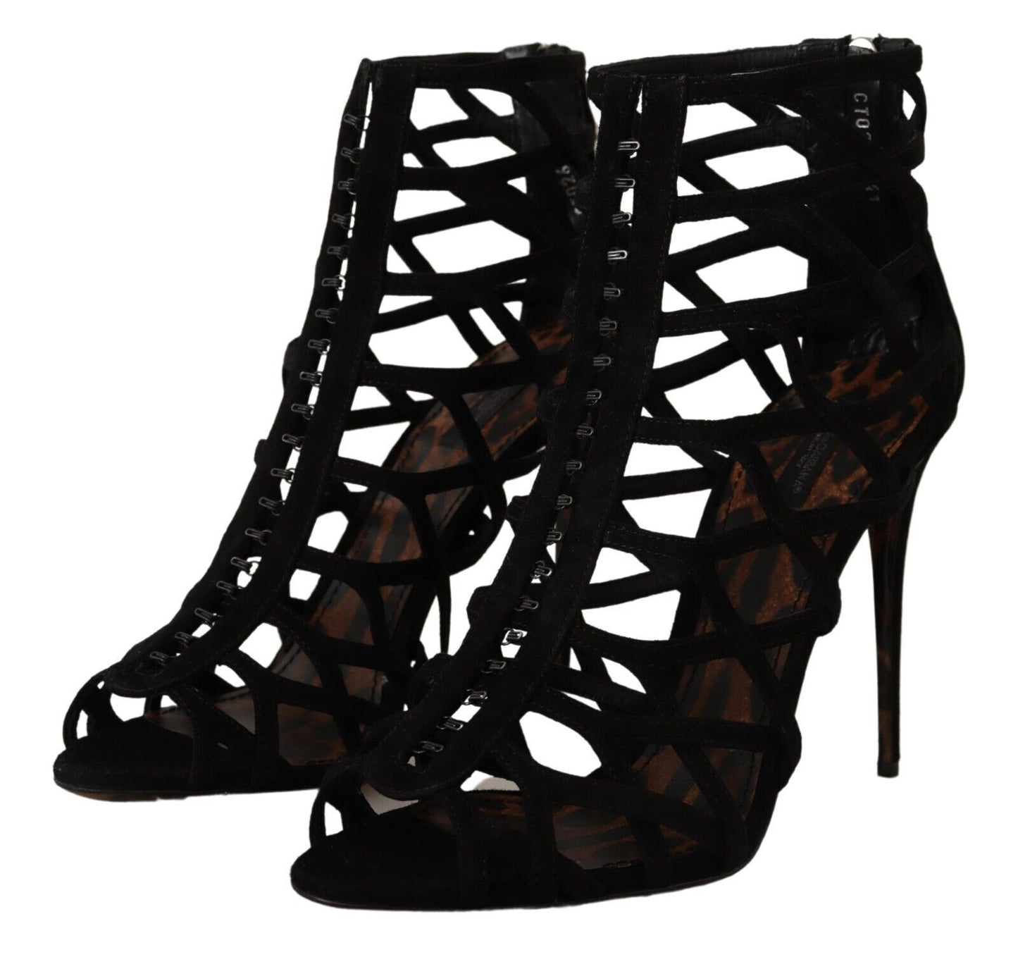 Sandales à talons aiguilles Dolce & Gabbana en daim noir Bette