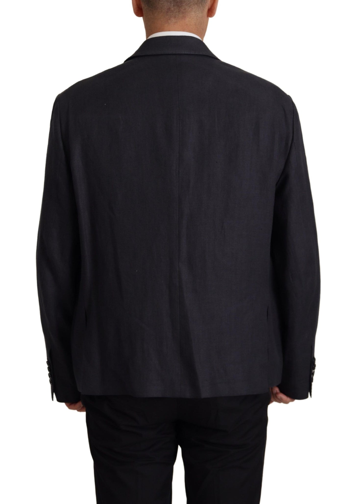 Veste blazer habillée en lin bleu Dolce & Gabbana pour homme