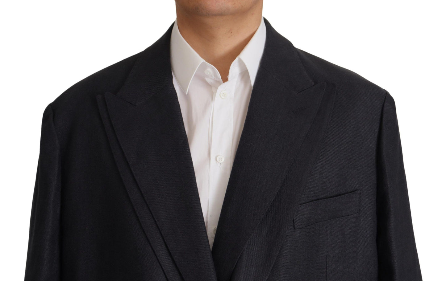 Veste blazer habillée en lin bleu Dolce & Gabbana pour homme