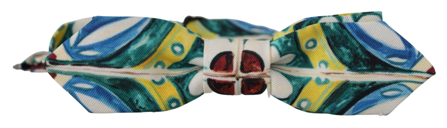 Nœud papillon ajustable Dolce & Gabbana à imprimé majolique multicolore
