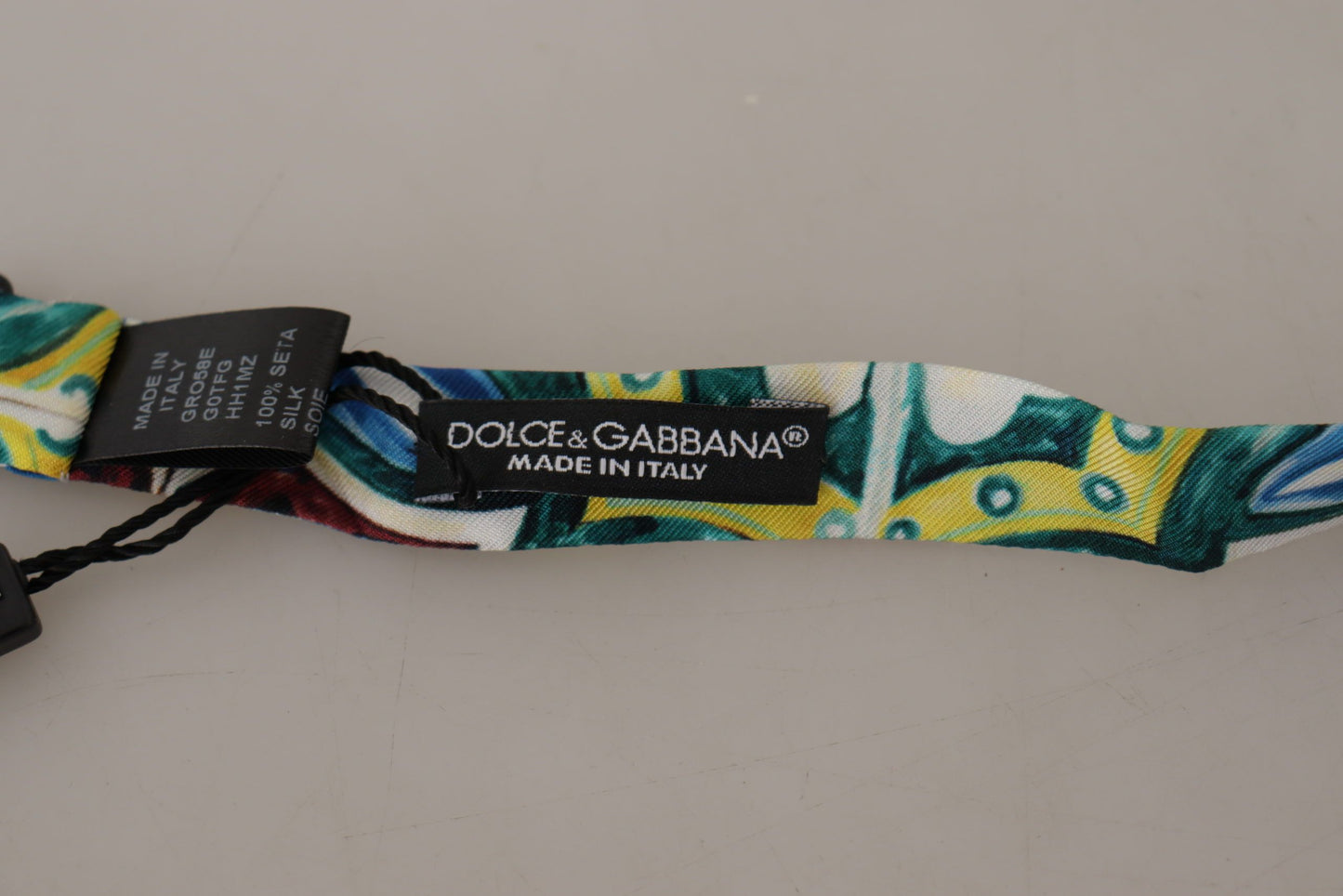 Nœud papillon ajustable Dolce & Gabbana à imprimé majolique multicolore