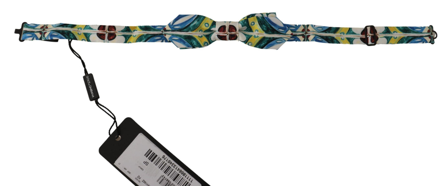 Nœud papillon ajustable Dolce & Gabbana à imprimé majolique multicolore
