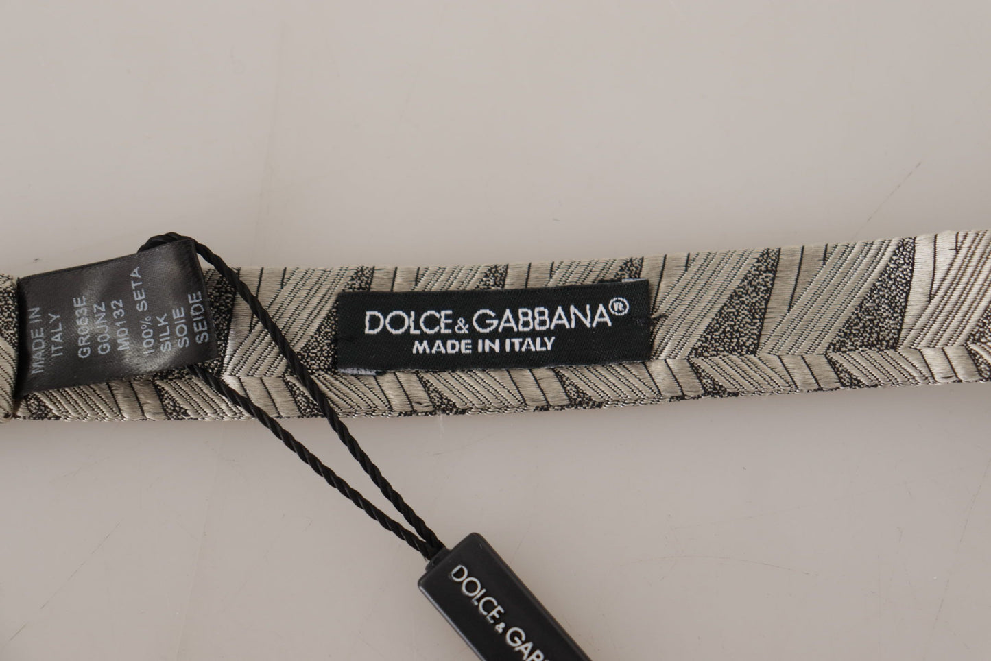 Nœud papillon papillon réglable gris 100 % soie Dolce & Gabbana