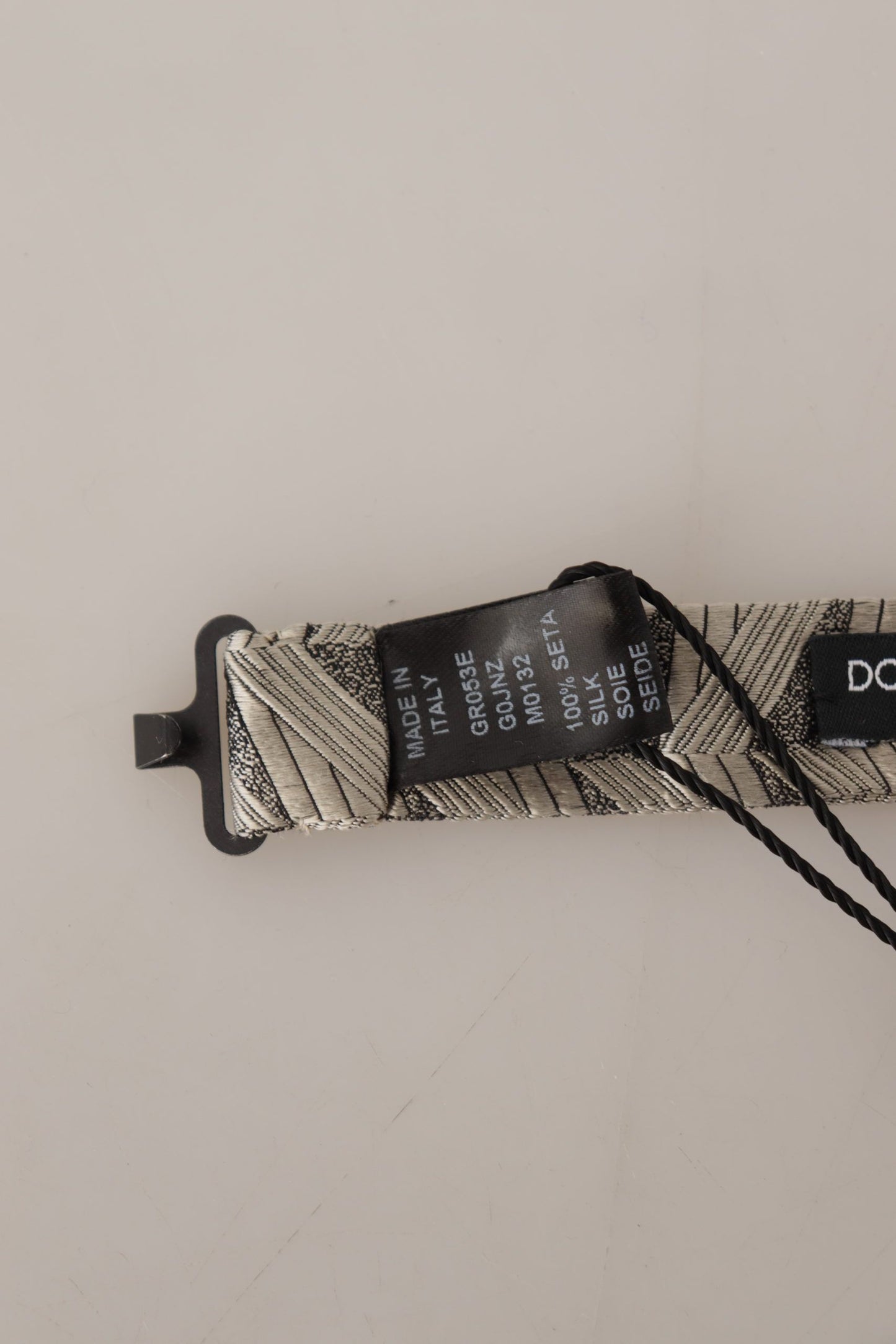 Nœud papillon papillon réglable gris 100 % soie Dolce & Gabbana