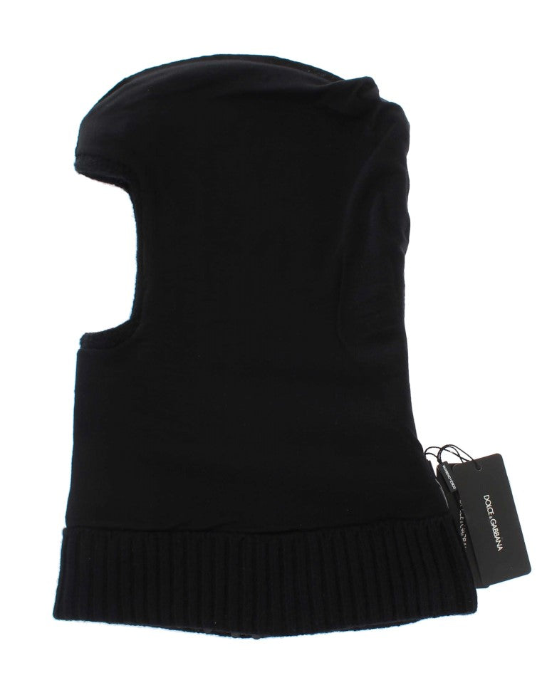 Bonnet écharpe à capuche en tricot noir à sequins Dolce & Gabbana