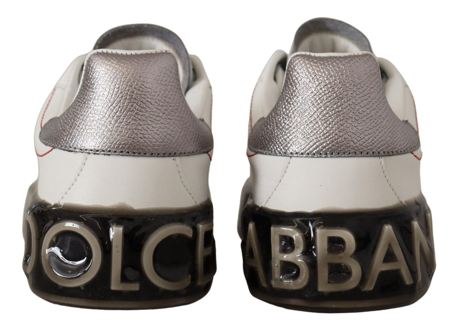 Chaussures en cuir blanc Dolce & Gabbana pour femmes, baskets Portofino à logo