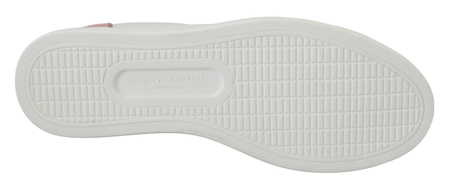 Baskets basses Dolce & Gabbana en cuir blanc et rose