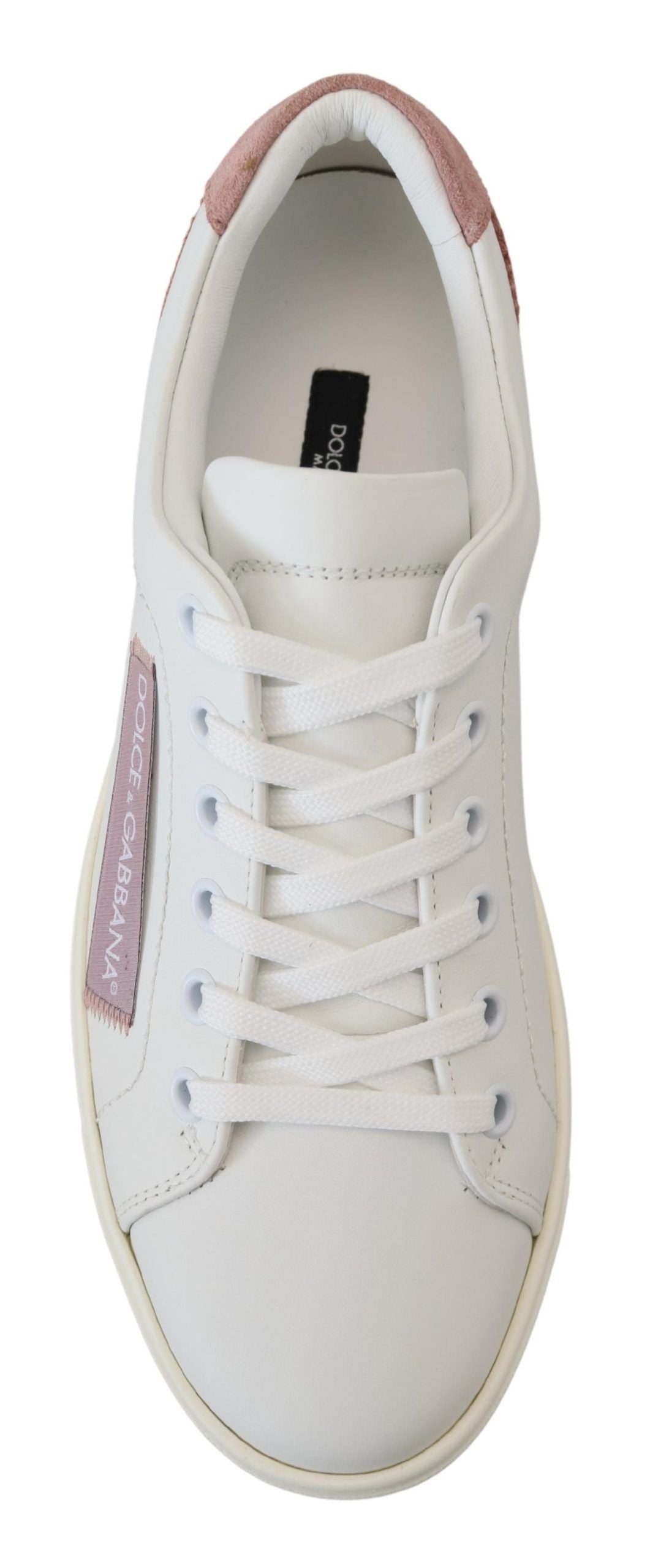 Baskets basses Dolce & Gabbana en cuir blanc et rose