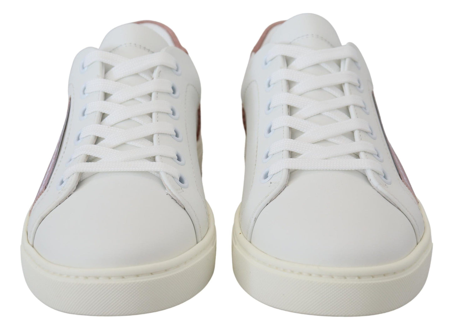 Baskets basses Dolce & Gabbana en cuir blanc et rose