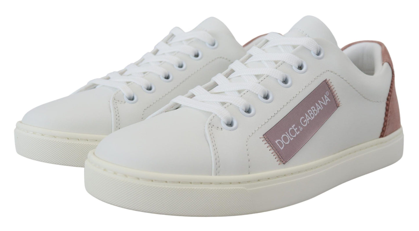 Baskets basses Dolce & Gabbana en cuir blanc et rose