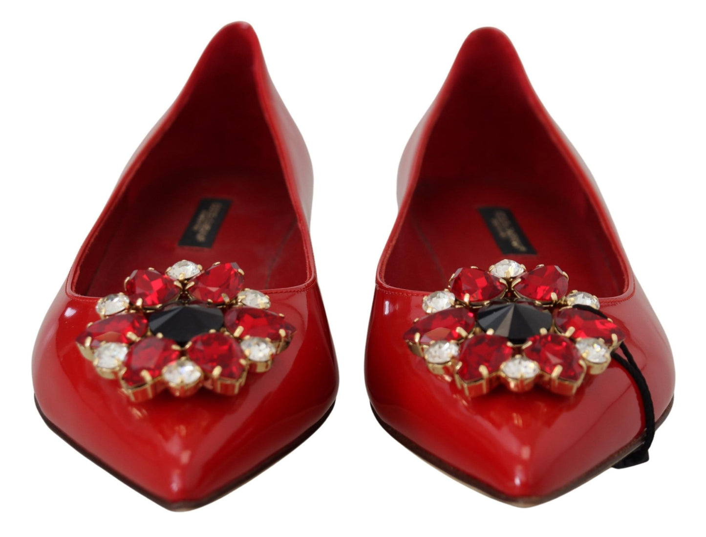 Mocassins plats Dolce & Gabbana en cuir rouge avec cristaux