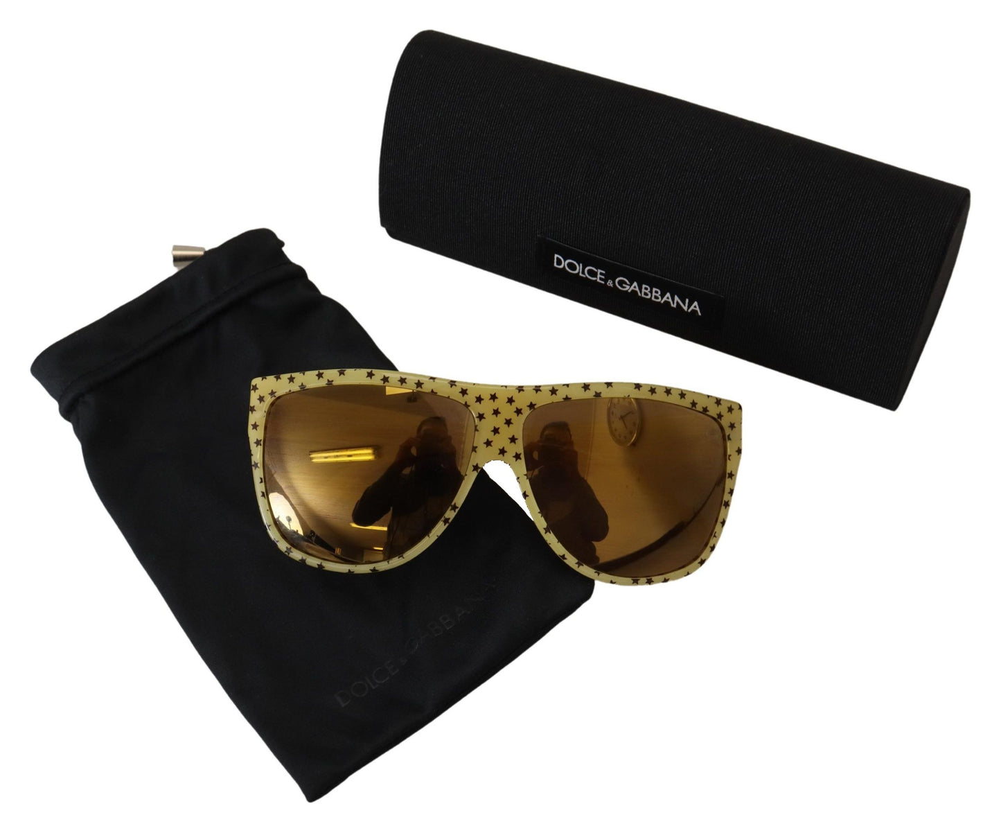 Lunettes de soleil carrées Dolce & Gabbana en acétate à étoiles jaunes DG4125