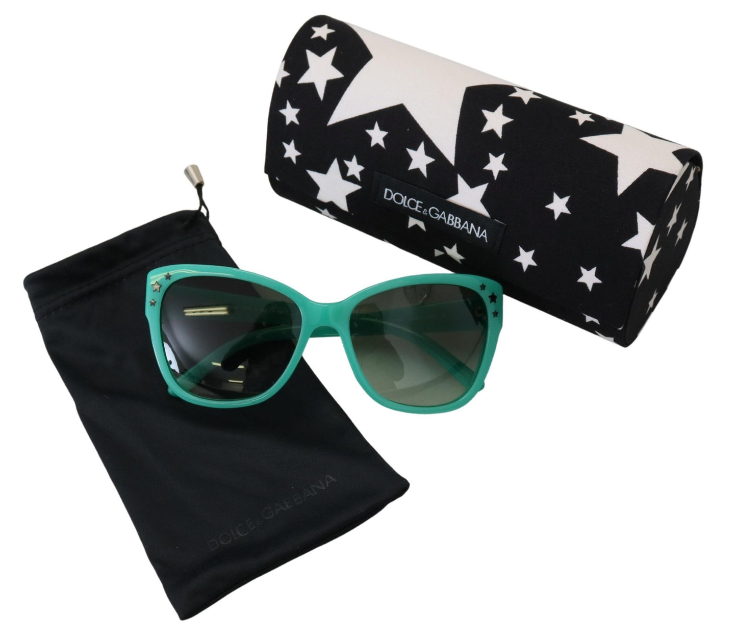 Lunettes de soleil carrées en acétate Dolce & Gabbana Green Stars DG4124