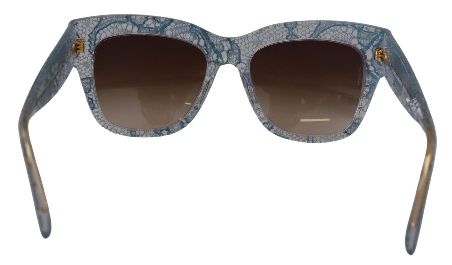 Lunettes de soleil rectangulaires en acétate et dentelle bleue Dolce & Gabbana DG4231