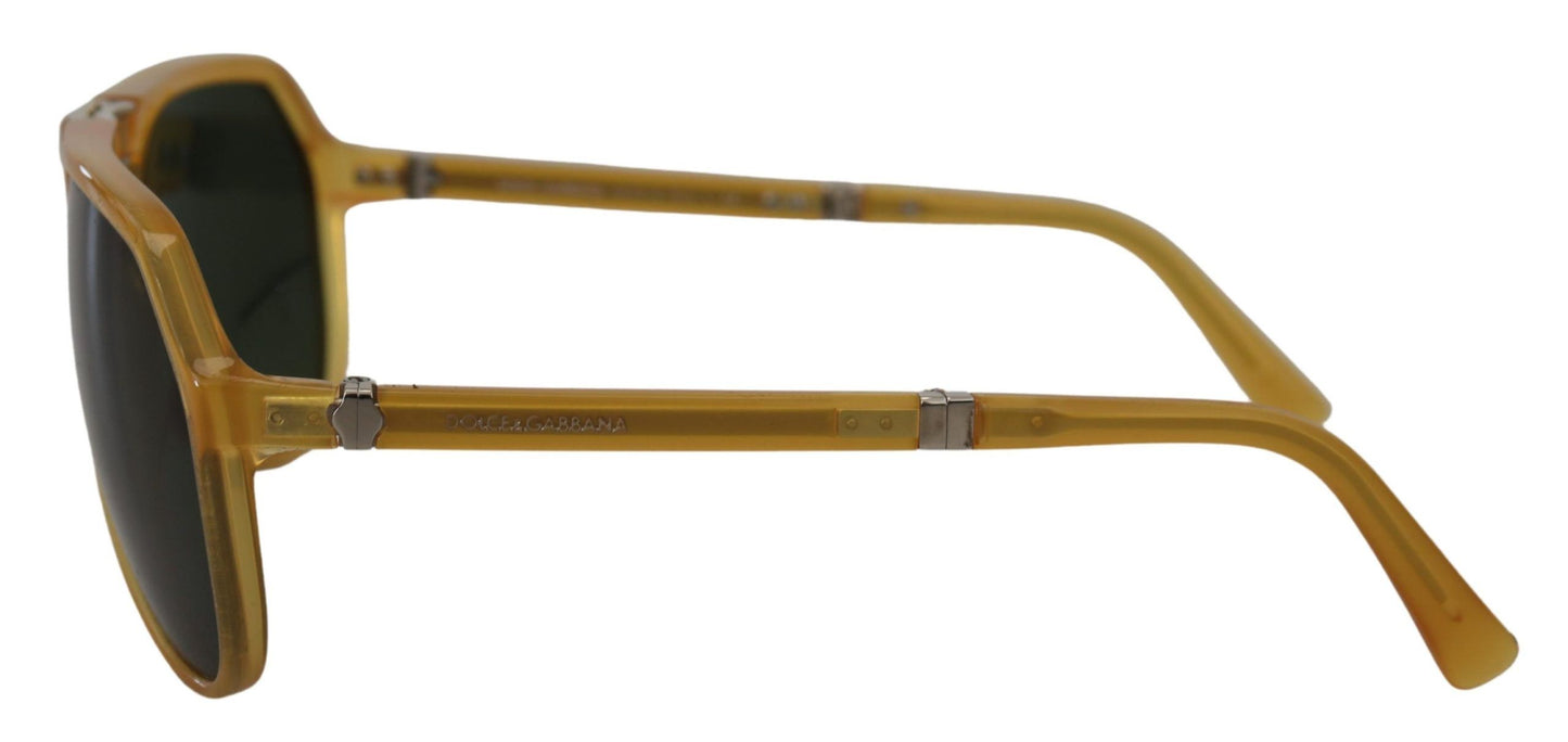Lunettes de soleil aviateur Dolce & Gabbana DG4196 en acétate jaune et verres noirs