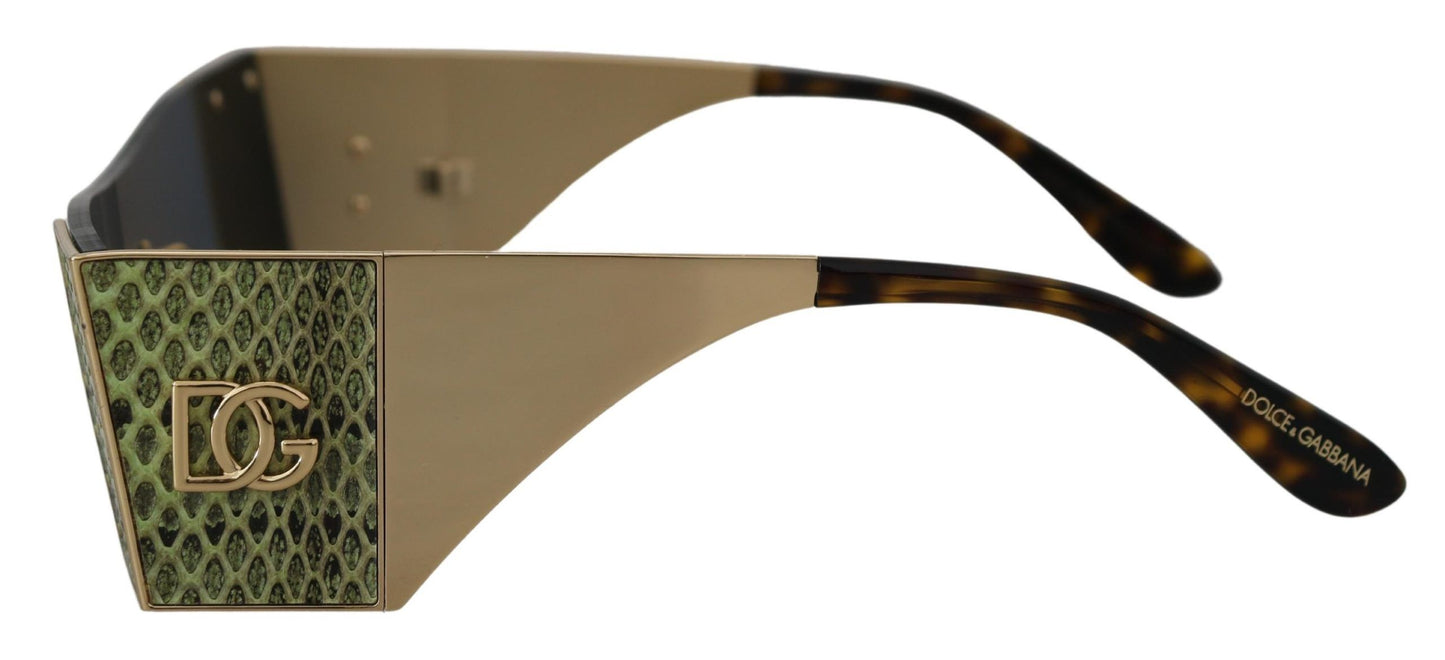 Lunettes de soleil rectangulaires Dolce & Gabbana en métal doré DG2263