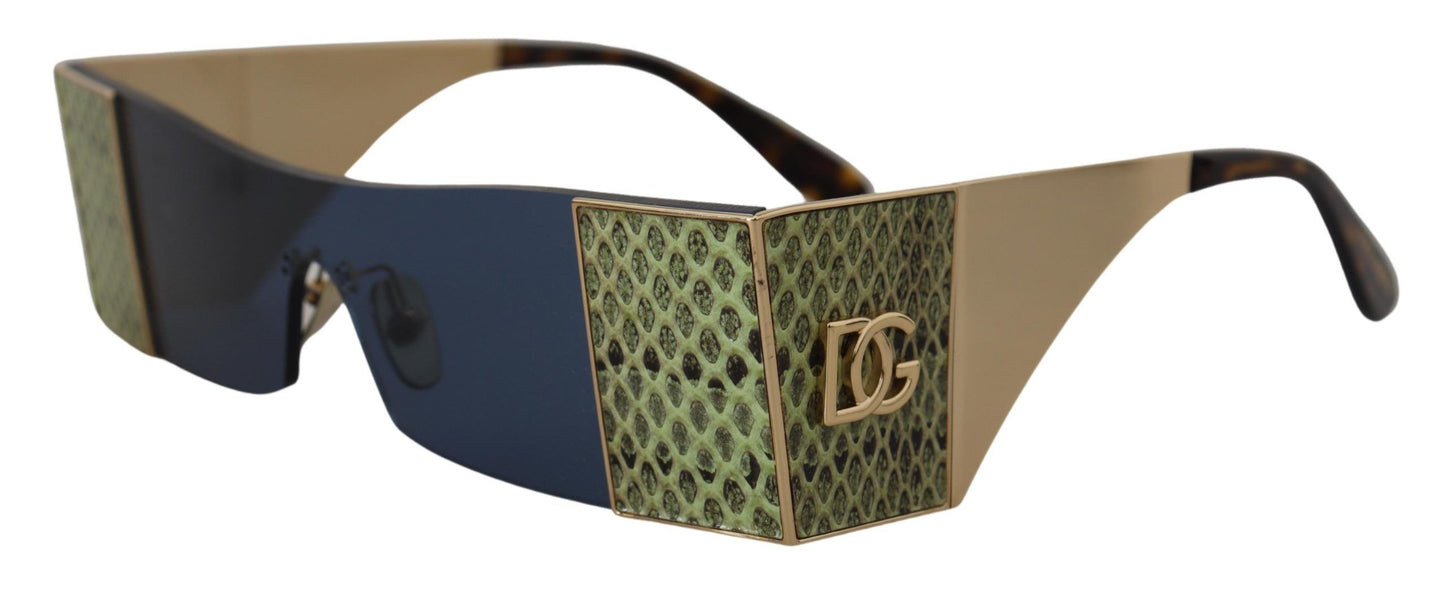 Lunettes de soleil rectangulaires Dolce & Gabbana en métal doré DG2263