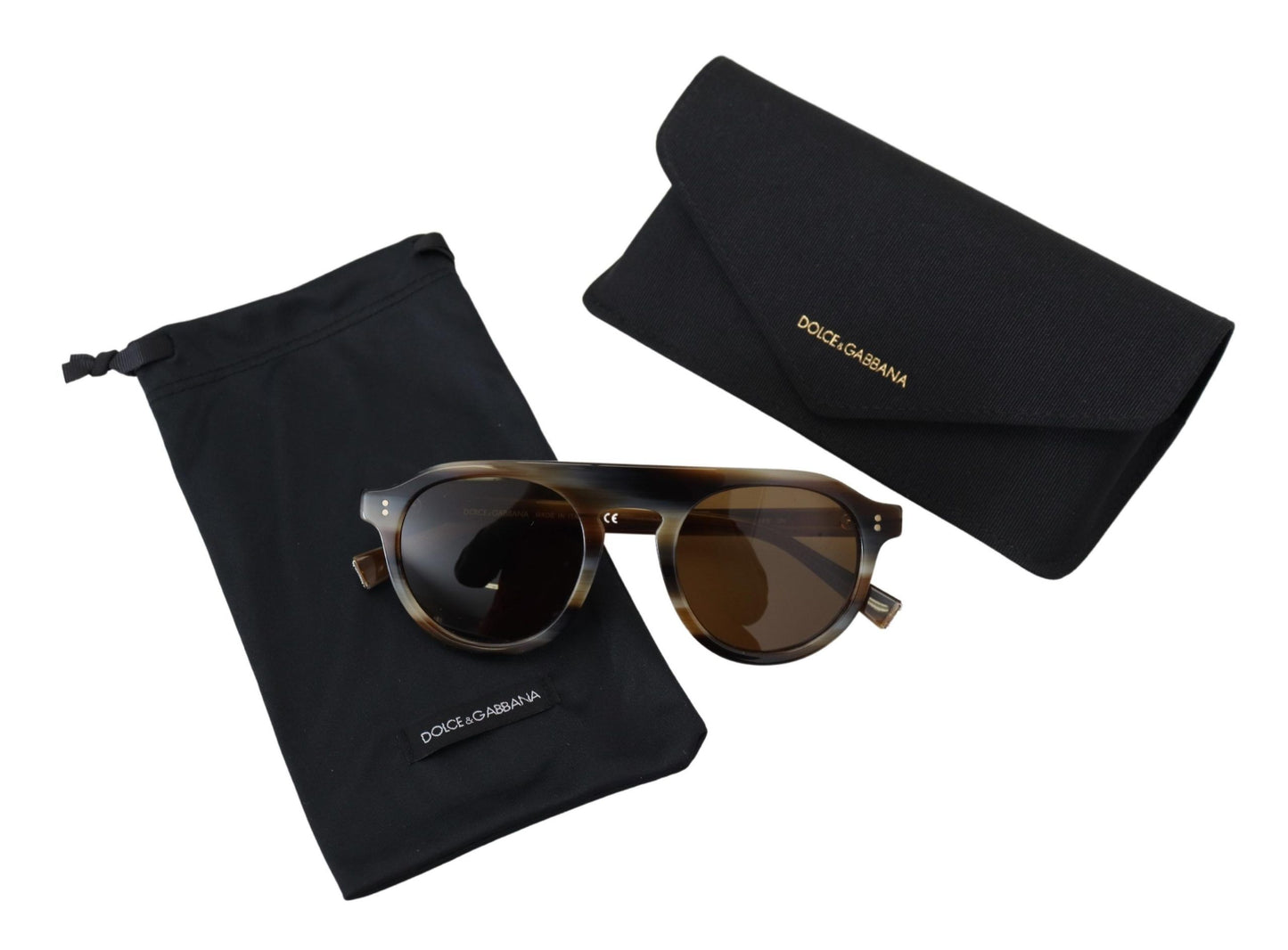 Lunettes de soleil ovales à monture intégrale Dolce & Gabbana DG4306, marron écaille de tortue