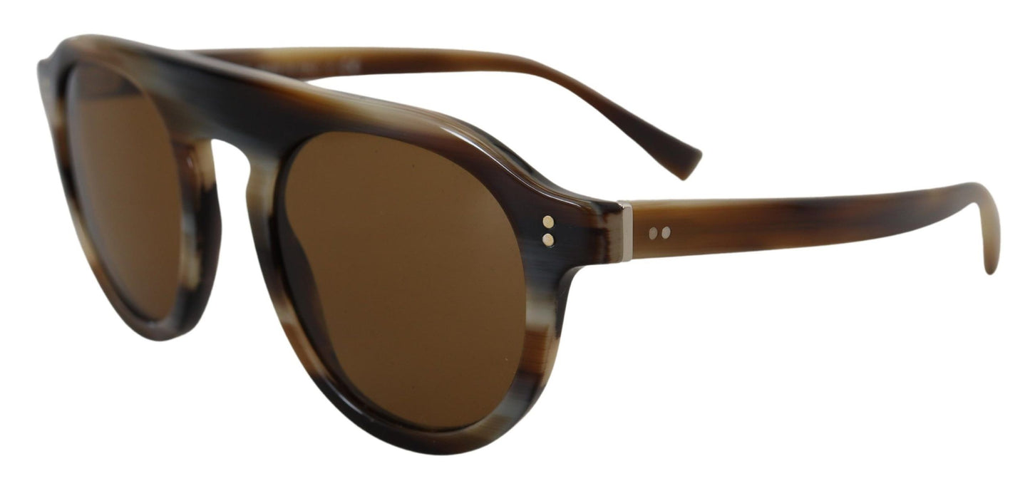 Lunettes de soleil ovales à monture intégrale Dolce & Gabbana DG4306, marron écaille de tortue