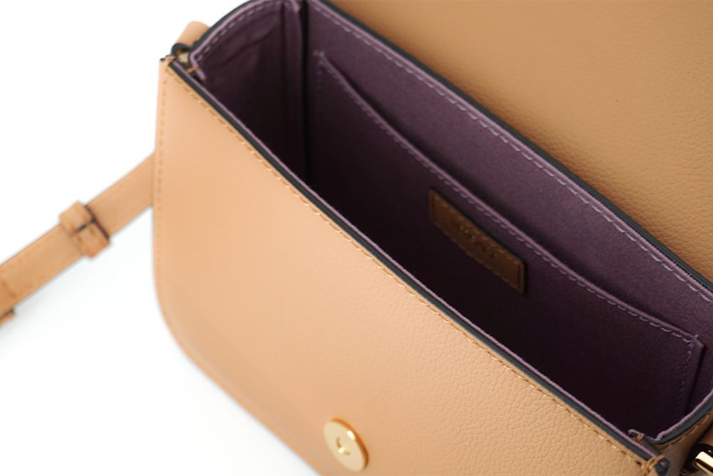 Sac à bandoulière élégant en cuir de veau Versace marron