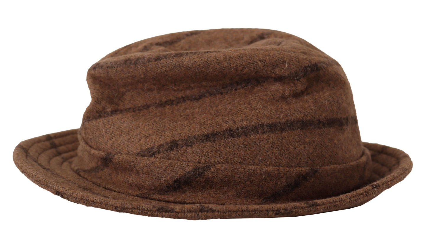 Chapeau d'été à rayures marron Fedora Dolce & Gabbana
