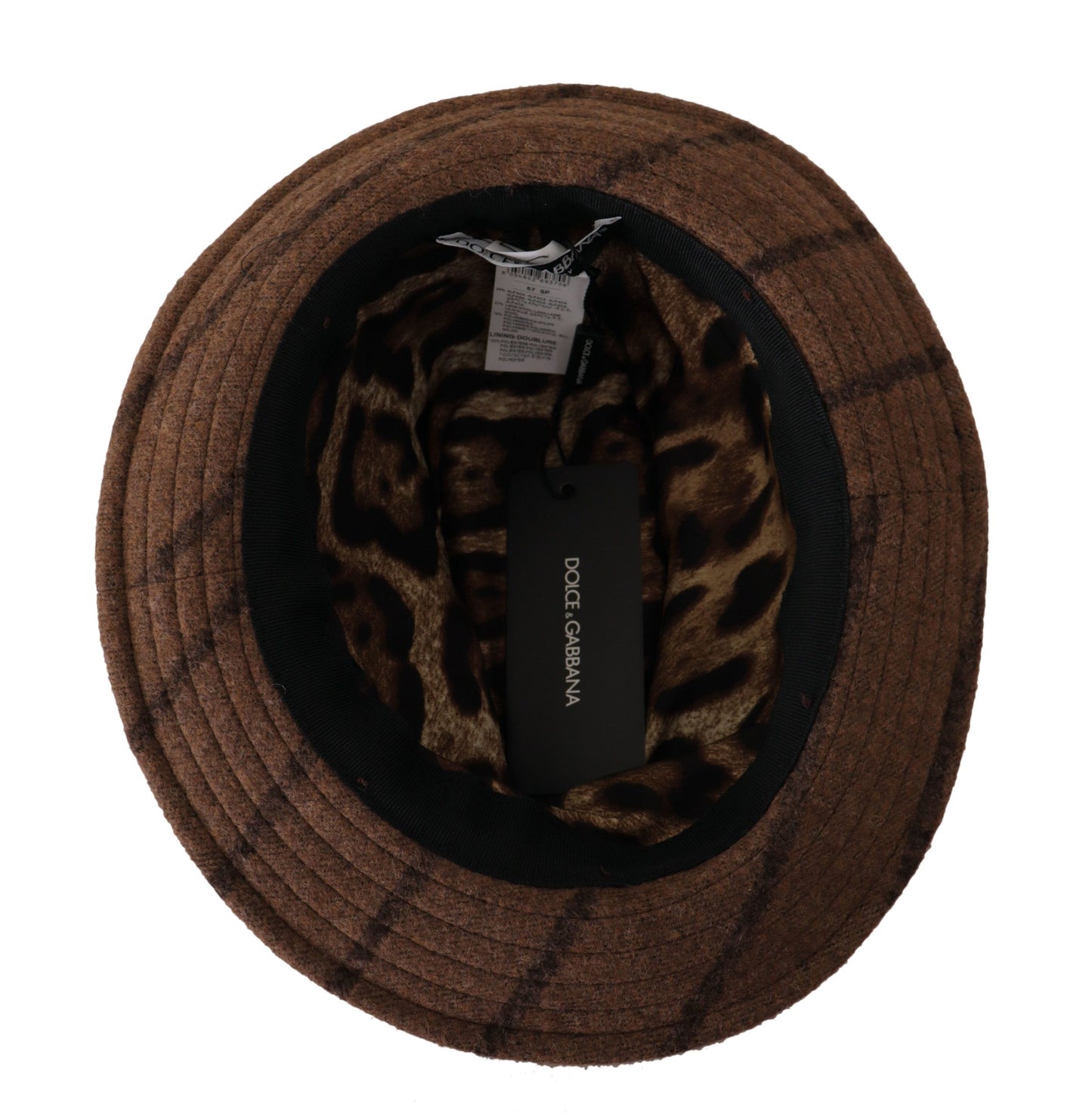 Chapeau d'été à rayures marron Fedora Dolce & Gabbana