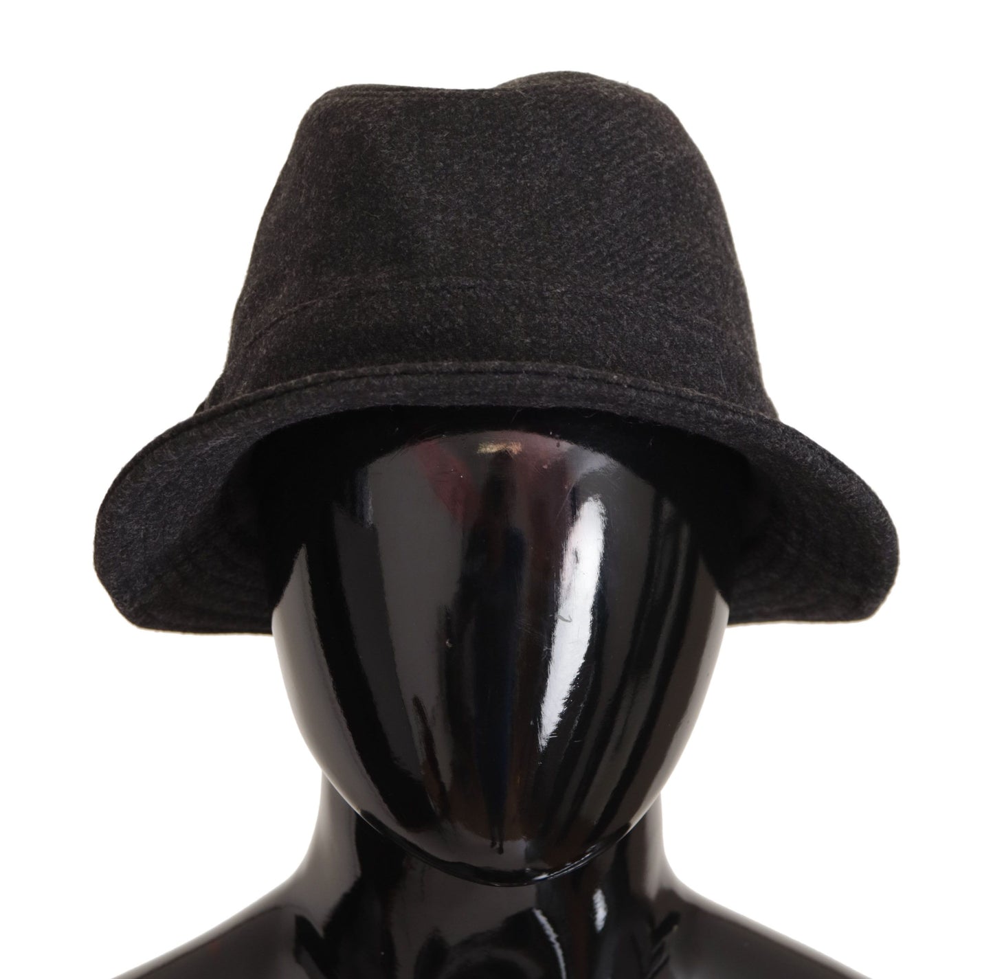 Chapeau Fedora Trilby Cappello avec logo en laine vierge grise Dolce & Gabbana