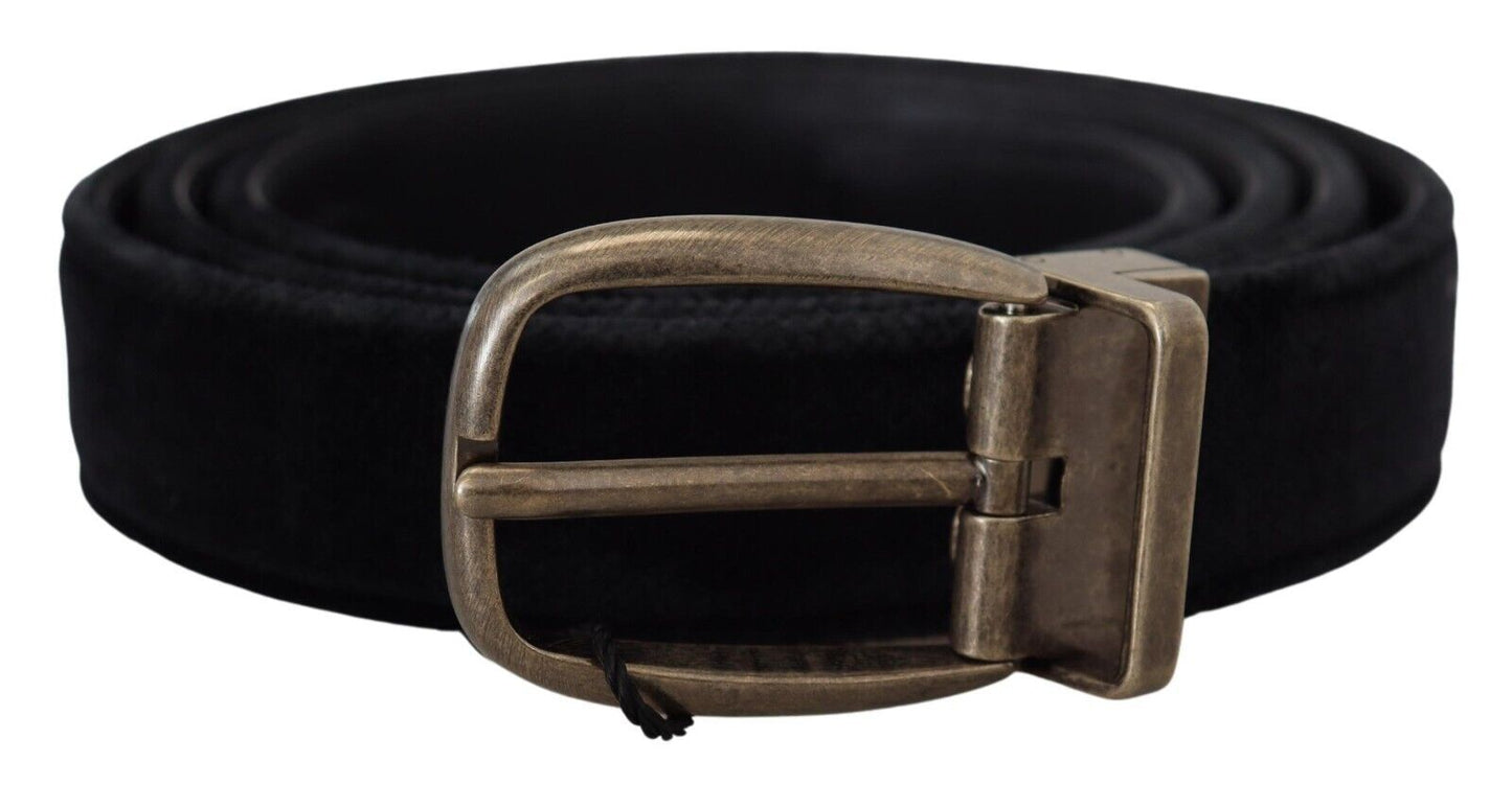 Boucle en métal antique en cuir velours noir Dolce & Gabbana