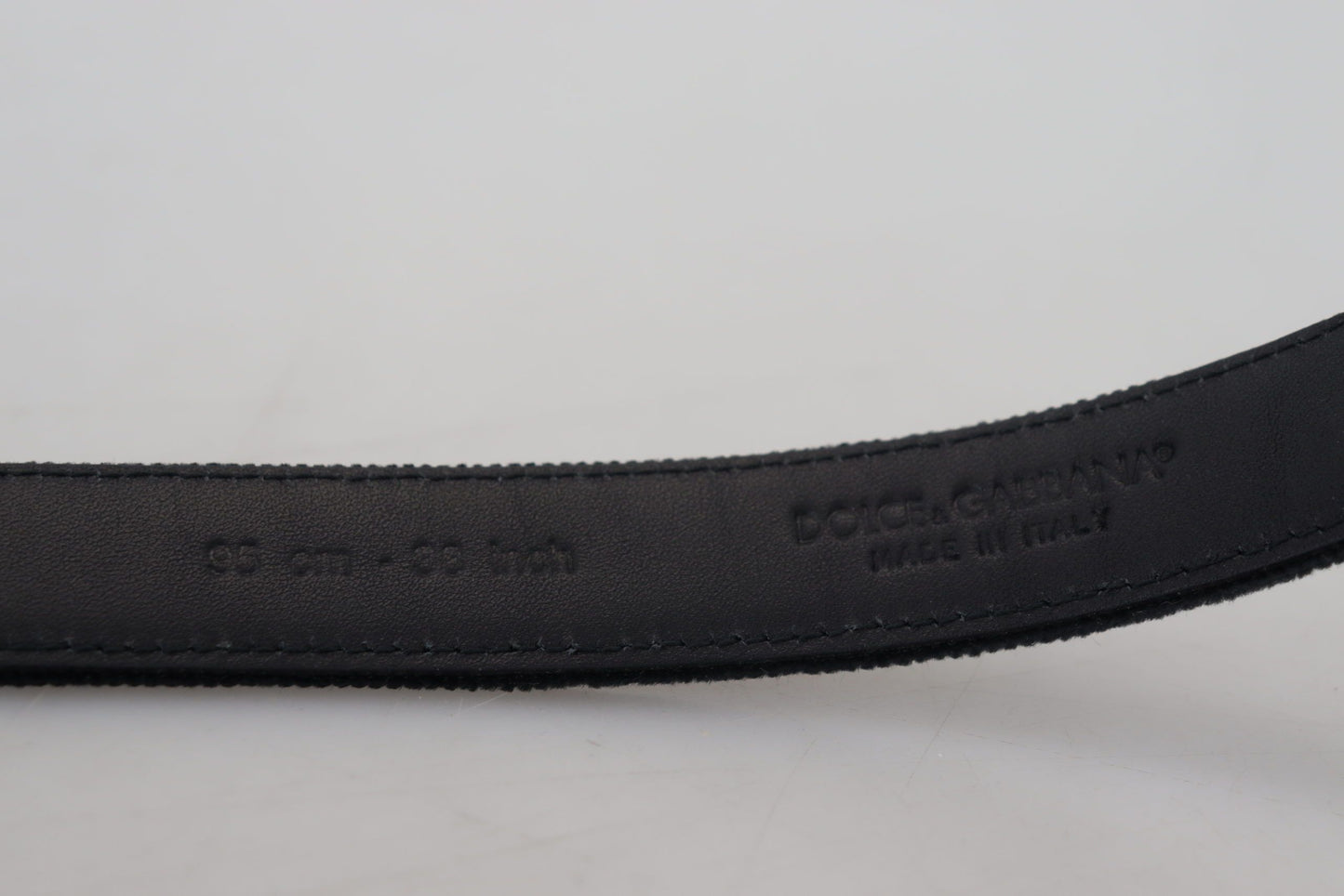 Boucle en métal antique en cuir velours noir Dolce & Gabbana