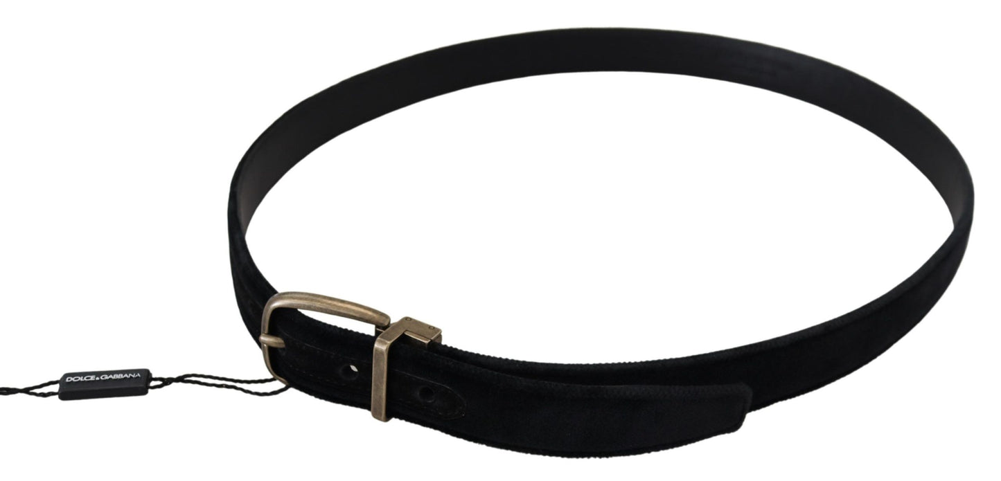 Boucle en métal antique en cuir velours noir Dolce & Gabbana