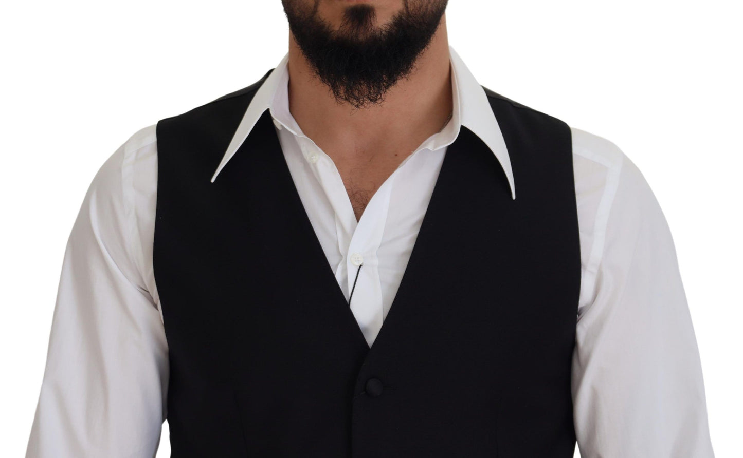 Gilet de soirée en laine vierge noire Dolce & Gabbana