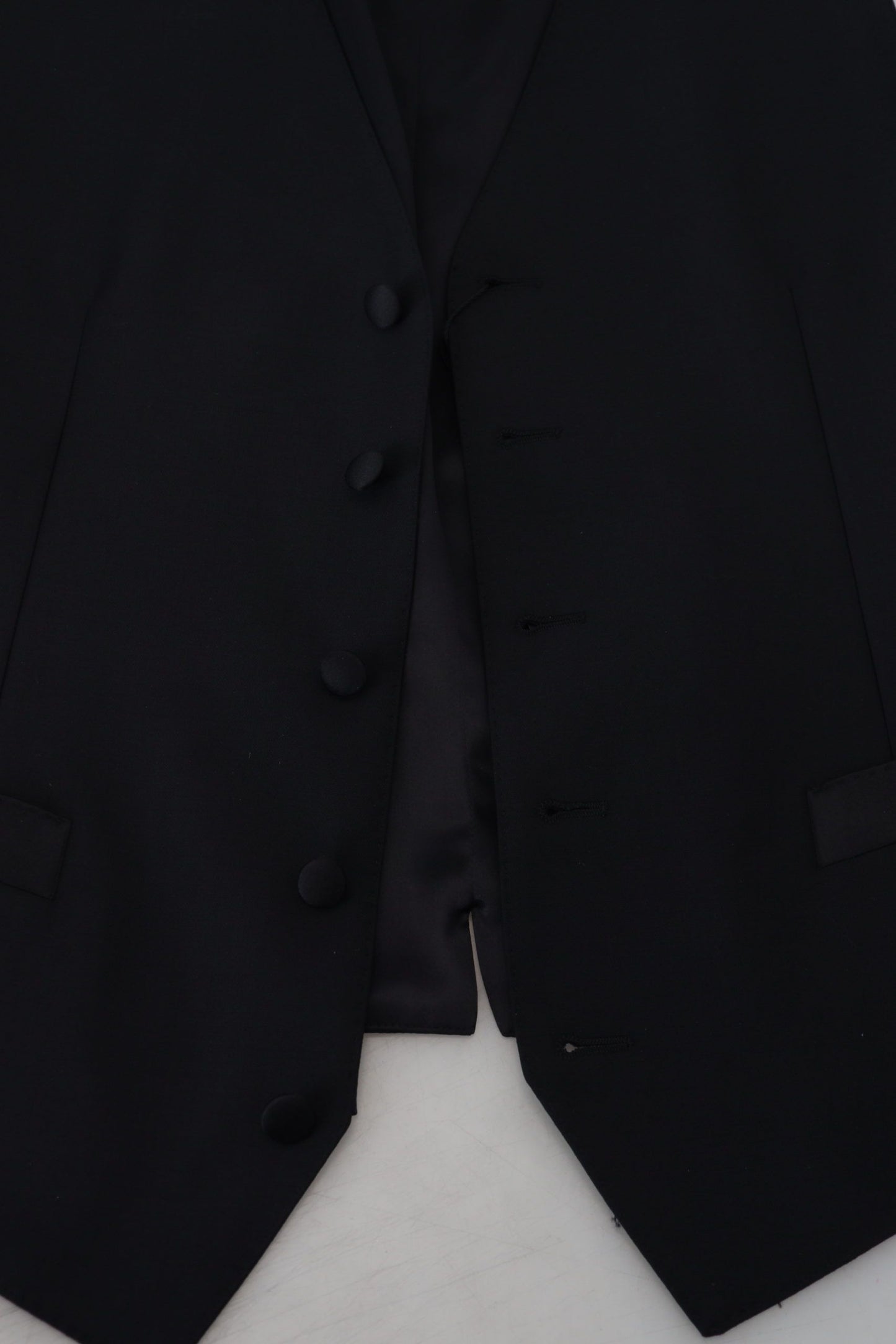 Gilet de soirée en laine vierge noire Dolce & Gabbana