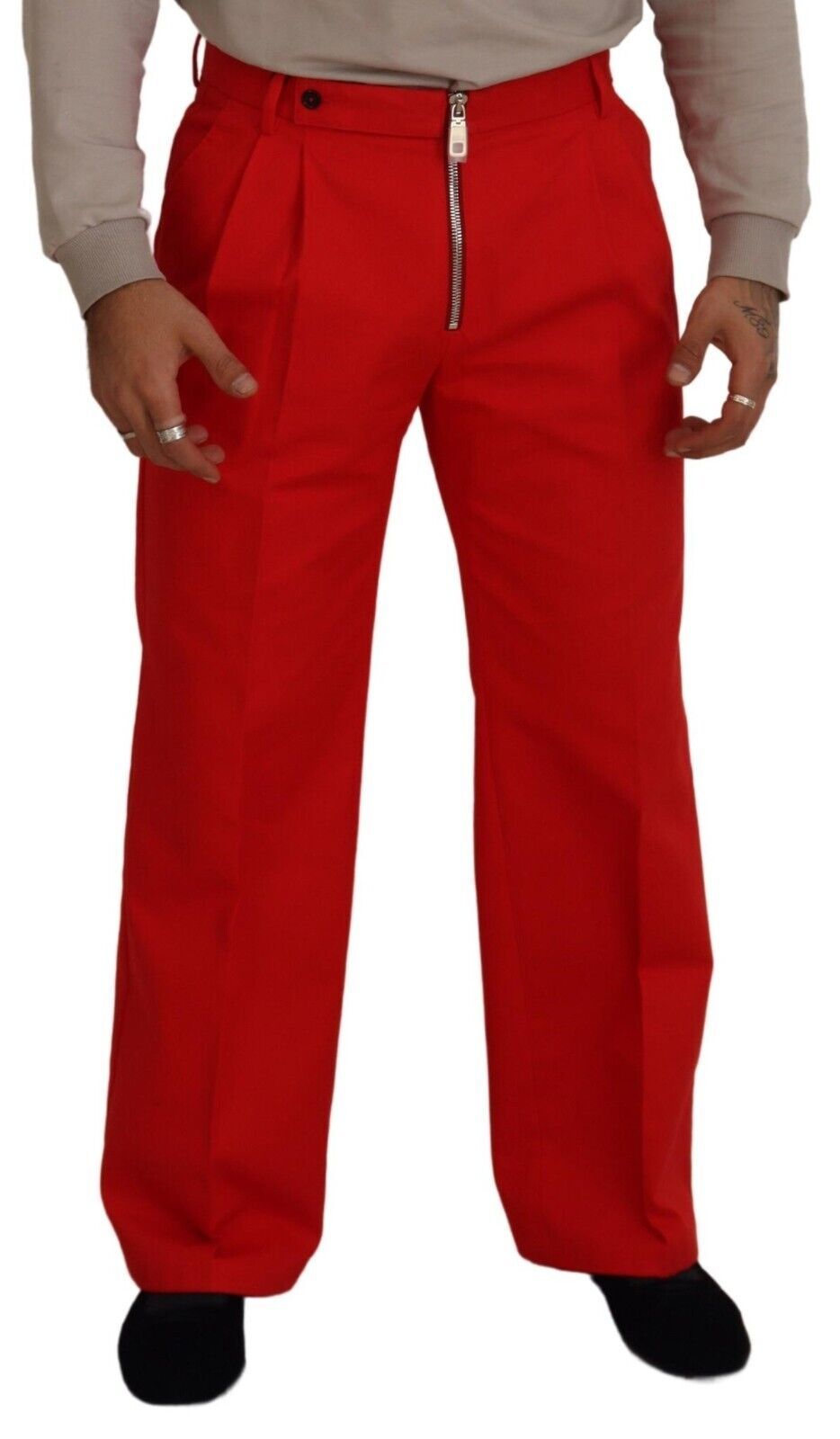 Pantalon droit rouge en coton pour homme Dolce & Gabbana