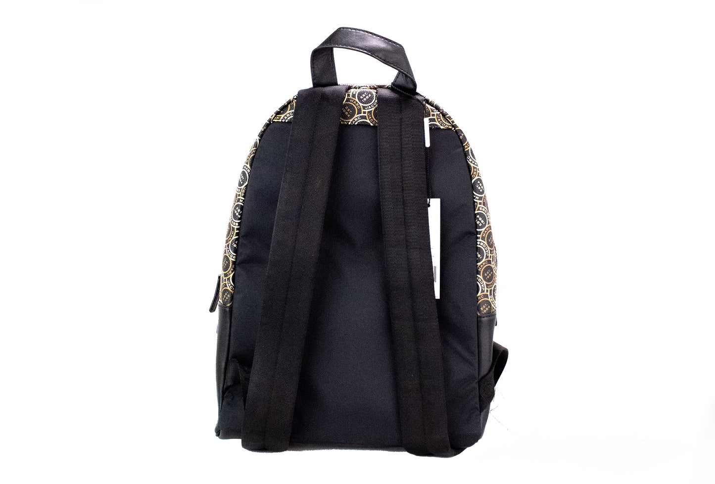 Marc Jacobs Signet – Schulterrucksack/Büchertasche aus schwarzem Leder mit Logo-Aufdruck