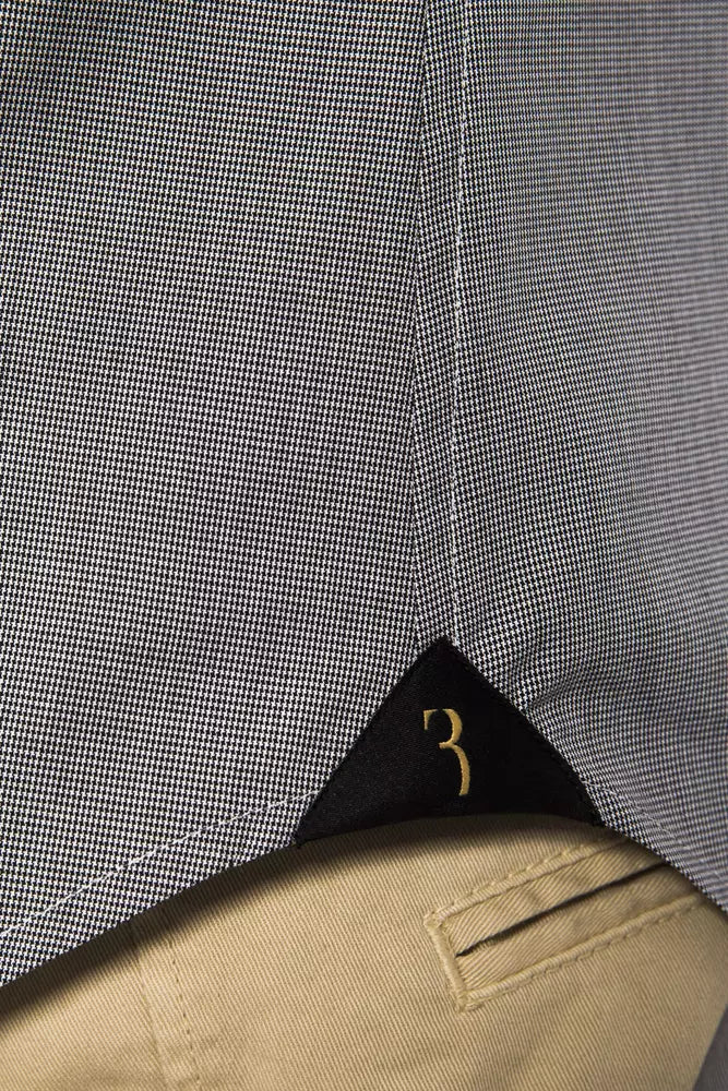Billionaire Italian Couture Schwarzes Herrenhemd aus Baumwolle