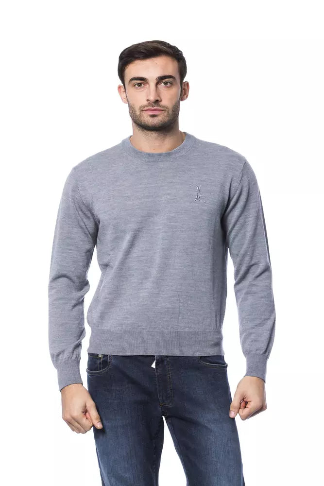 Billionaire Italian Couture Grauer Herrenpullover aus Merinowolle