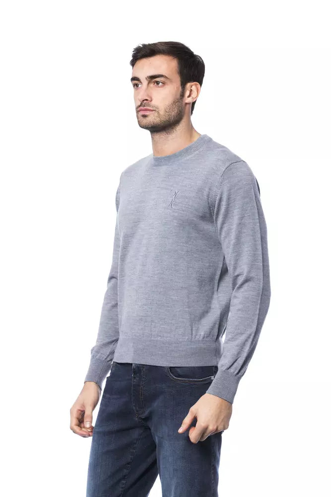Billionaire Italian Couture Grauer Herrenpullover aus Merinowolle