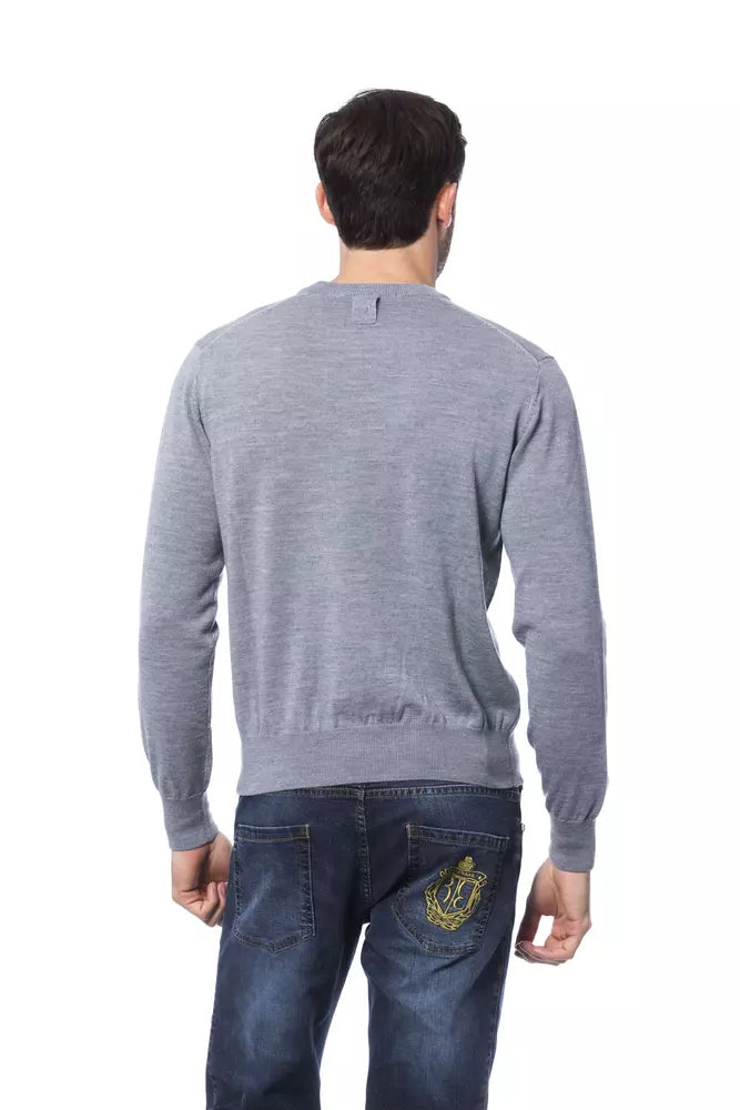 Billionaire Italian Couture Grauer Herrenpullover aus Merinowolle