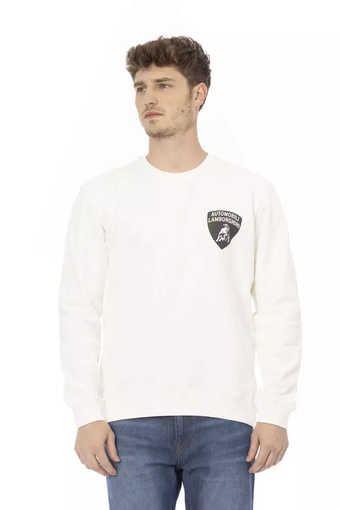 Pull homme en coton blanc Automobili Lamborghini