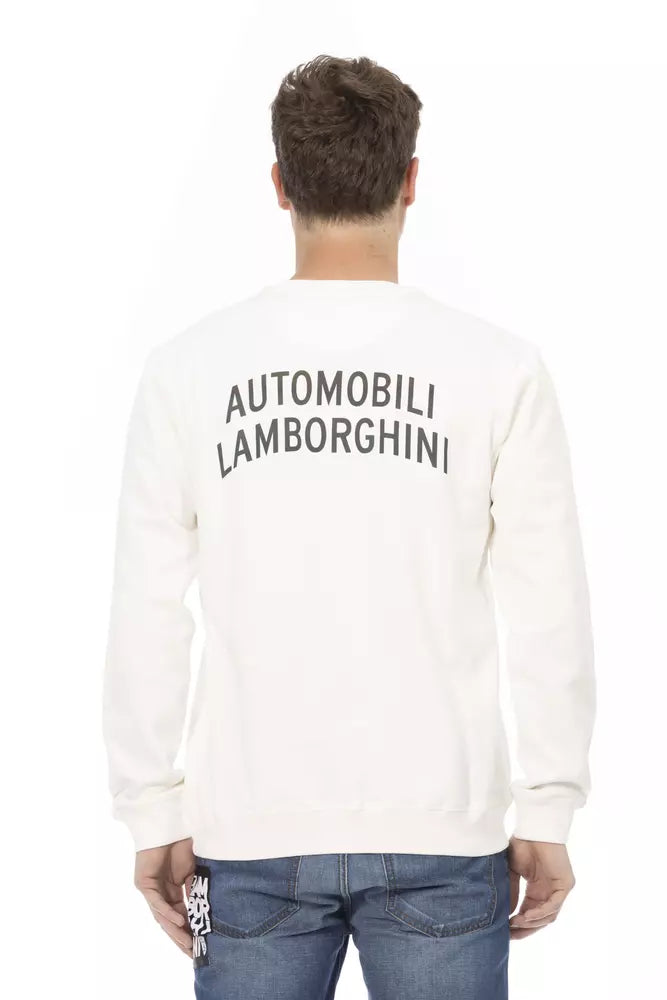 Pull homme en coton blanc Automobili Lamborghini