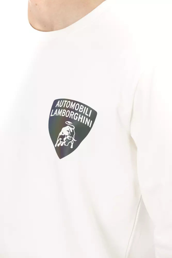 Pull homme en coton blanc Automobili Lamborghini